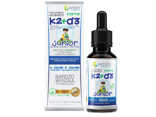  WISH Natural Vitamin K2 MK-7 + D3 Forte in Drops Junior 30 ml