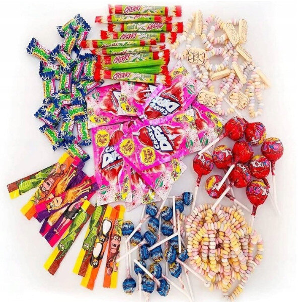 Chupa Chups Sweets - Party Sweets Selection Bag, 1 kg (Pack of 100 Sweets)