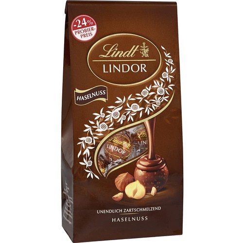 Lindt Schokolade LINDOR Pralines Haselnuss 137g