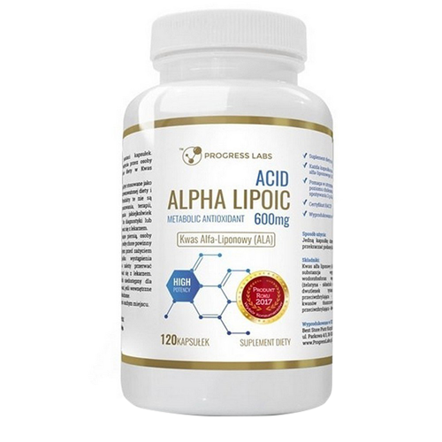 PROGRESS LABS Alpha Lipoic Acid 600mg 120 vcaps