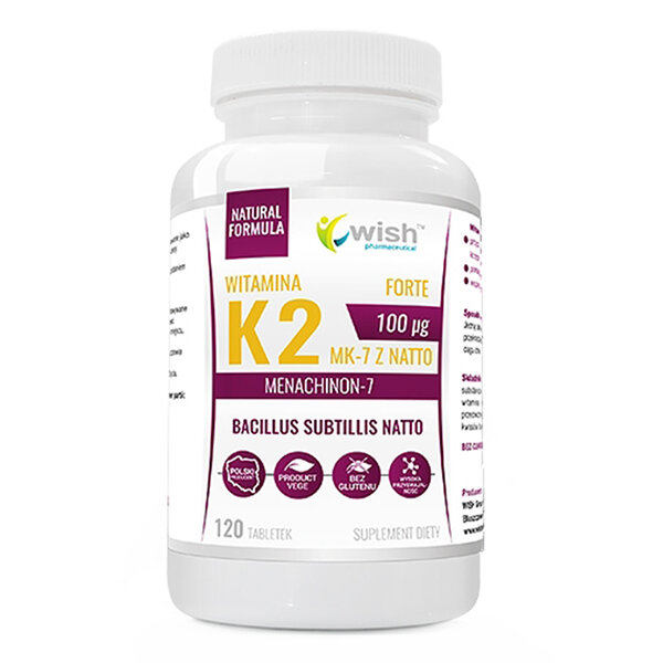 WISH Vitamin K2 MK-7 z Natto 100mcg 120 tab
