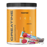 nowmax® Creatine Monohydrate 500 g + 5x CORNEXI ROLL & GO Oat Bar 30g