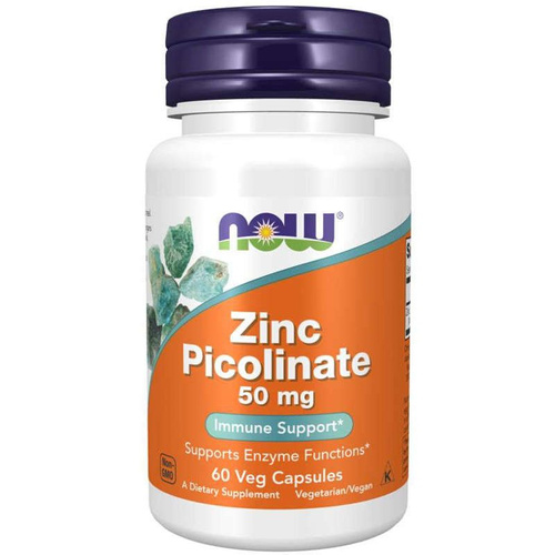 NOW FOODS Zinc Picolinate Pikolinian Cynku 50mg 60 vcaps