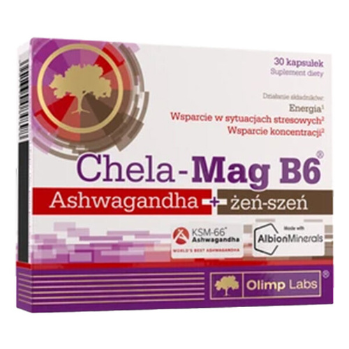 OLIMP Chela-Mag B6 Ashwagandha + Żeń-Szeń 30 kaps