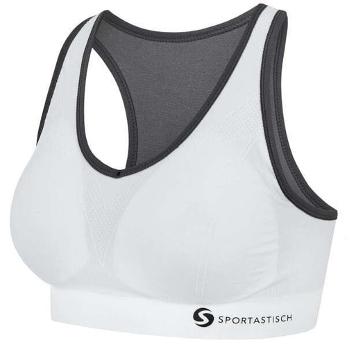 SPORTASTISCH Women's sports bra "Sporty Bra" size L, white and gray