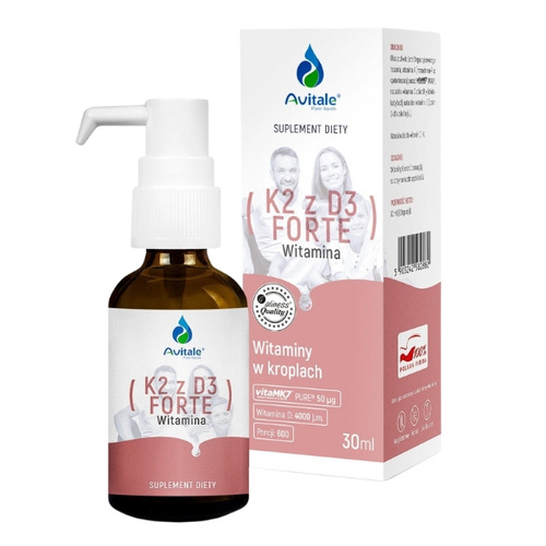 AVITALE Vitamin K2 + D3 FORTE (Vita MK7) 50uq + D3 4000IU Olive 30 ml