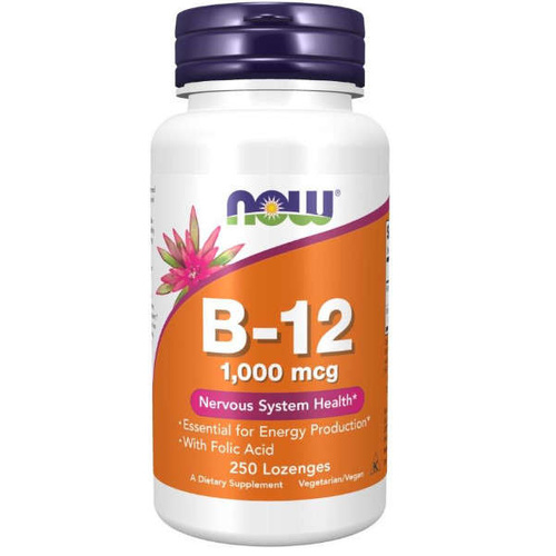 NOW FOODS B-12 1000mcg (100mcg Folic Acid) 250 tabl