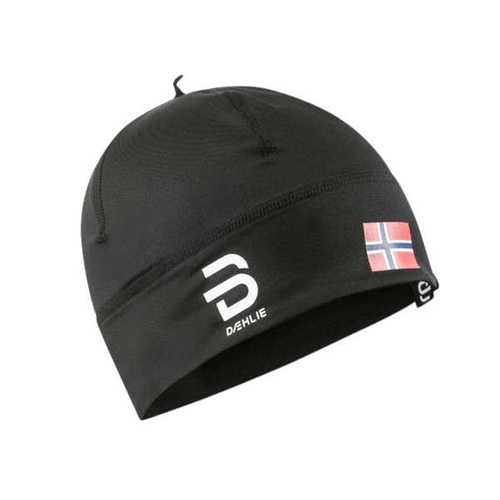 BJORN DAEHLIE czarna damska poliestrowa czapka narciarska z norweską flagą rozmiar OZ