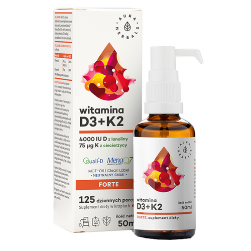 AURA HERBALS Witamina D3 4000 IU + K2MK7 MCT 50 ml