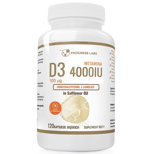 PROGRESS LABS Vitamin D3 4000IU in Safflower Oil 120 caps