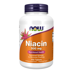 NOW FOODS Niacin Vitamin B3 500mg 250 tabl