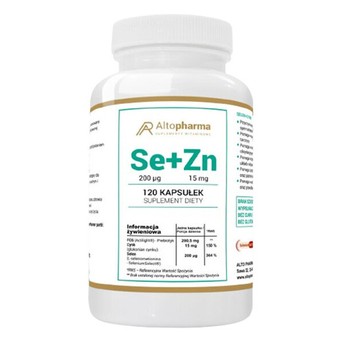 ALTO PHARMA Selen 200µg + Cynk 15mg + Prebiotyk 120 kaps