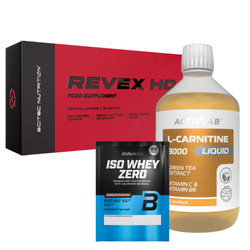 SCITEC Revex HC 120 caps + ACTIVLAB L-Carnitine 3000 liquid 500 ml + BIOTECH sample