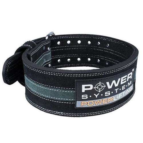 POWER SYSTEM Powerlifting Belt - Gray Leather