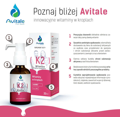 AVITALE Witamina K2 25µg krople 30 ml