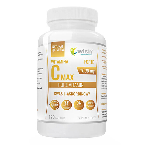 WISH Vitamin C L-ascorbic acid 1000mg 120 caps