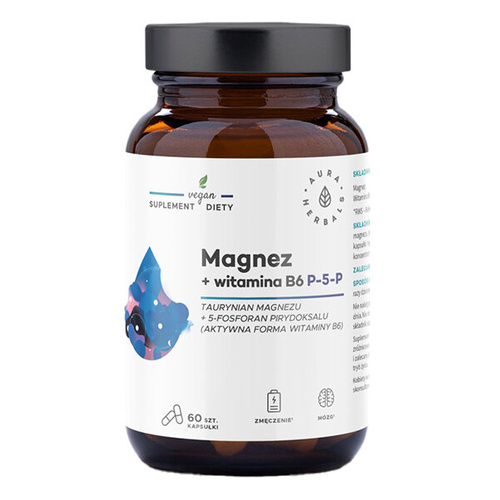 AURA HERBALS Magnesium + Vitamin B6 (P-5-P) 60 caps