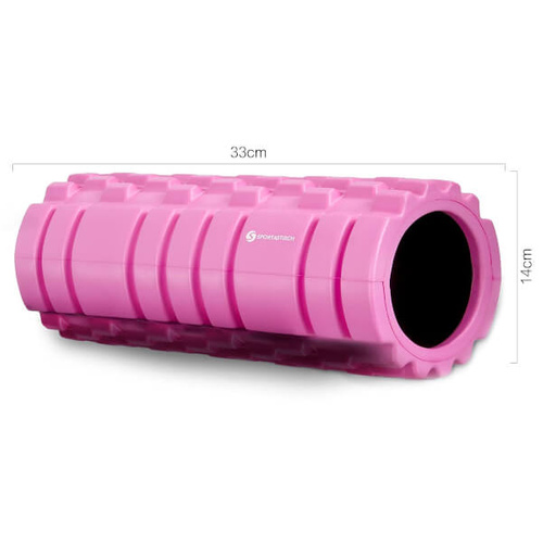 SPORTASTISCH Massage roller "Rock n Roll" 33cm pink + black roller + black bag