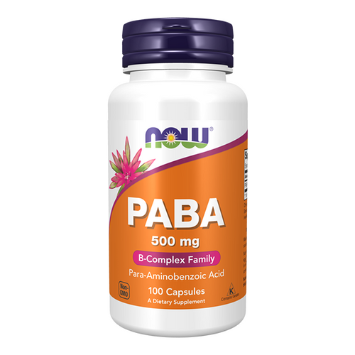 NOW FOODS PABA Para-Aminobenzoic Acid 500mg 100 caps