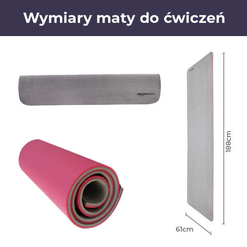 Amazon Basics Yoga mat grey-red 188x61 cm