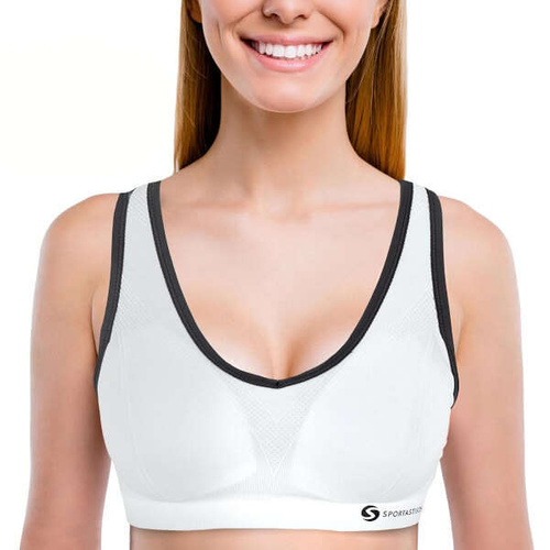 SPORTASTISCH Women's sports bra "Sporty Bra" size L, white and gray