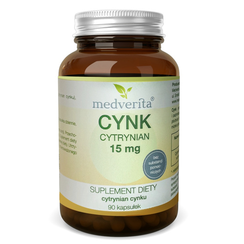 MEDVERITA Cynk Cytrynian 15 mg 90 caps