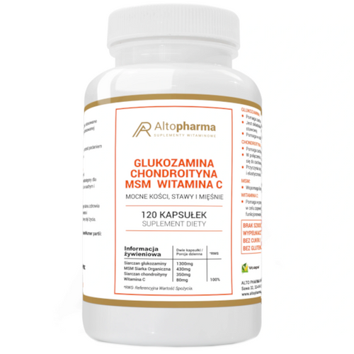 ALTO PHARMA Glucosamine + Chondroitin + MSM + Vitamin C. 120 caps