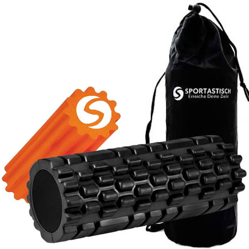 SPORTASTISCH Massage roller "Rock n Roll" 33cm black + orange roller + black bag