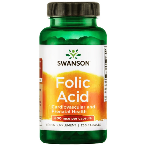 SWANSON Folic acid 800mcg 250 caps