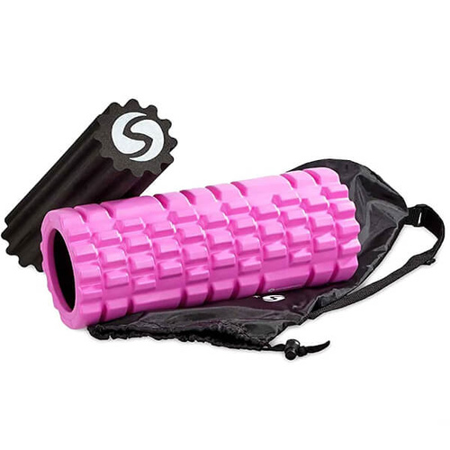 SPORTASTISCH Massage roller "Rock n Roll" 33cm pink + black roller + black bag