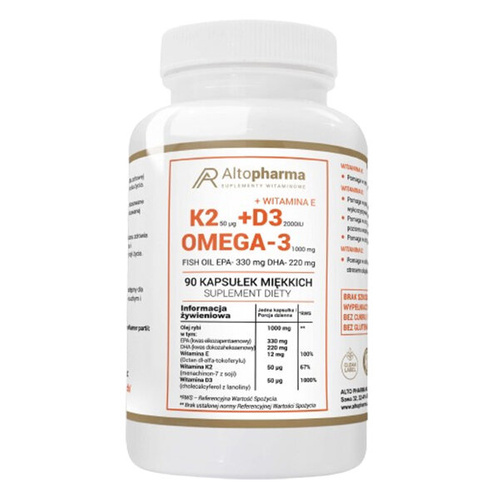 ALTO PHARMA Omega 3 + Vitamin K2 + D3 2000IU 90 caps