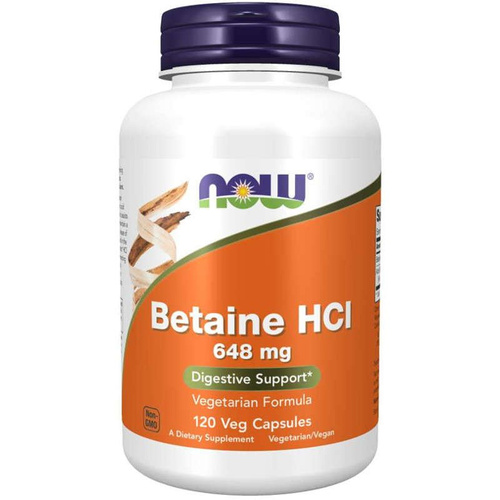 NOW FOODS Betaine HCL 648mg 120 vcaps