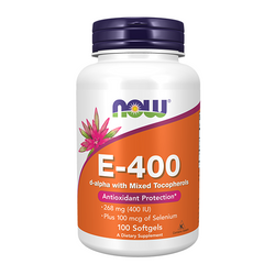 NOW FOODS Vitamin E 400 IU with a mixture of tocopherols 100 caps