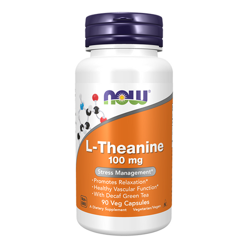 NOW FOODS L-Theanine 100mg + Green Tea 250mg 90 vkaps