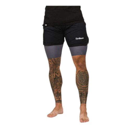  GYMBEAM Men's 2in1 Shorts - Black Grey