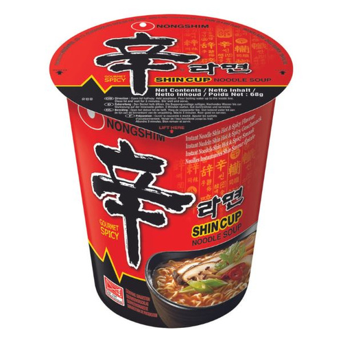 NONG SHIM Instant Cup Noodle Soup, Kim Chi Sabalmyun, 12-Pack (12 x 68 g)