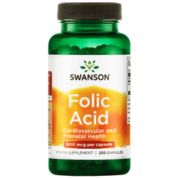 SWANSON Folic acid 800mcg 250 caps
