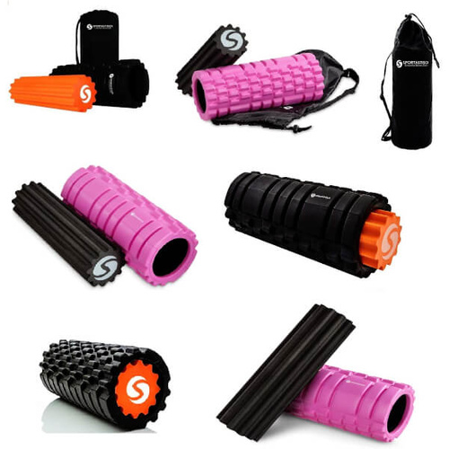 SPORTASTISCH Massage roller "Rock n Roll" 33cm pink + black roller + black bag