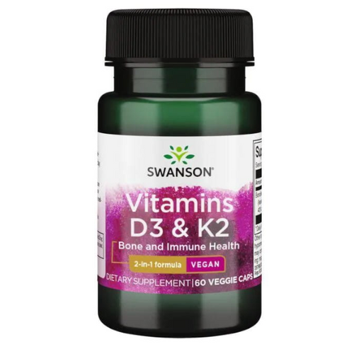 SWANSON Vitamin D3 2000IU & K2 75mcg 60 vcaps