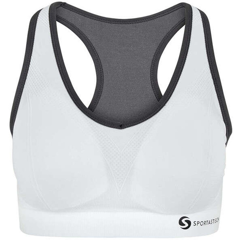 SPORTASTISCH Women's sports bra "Sporty Bra" size L, white and gray