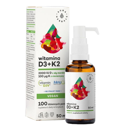 AURA HERBALS Witamina D3 2000 IU + K2 Vegan krople 50 ml