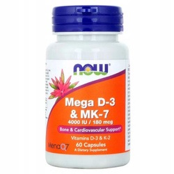 NOW FOODS MEGA D-3 4000 IU & MK-7 60 caps