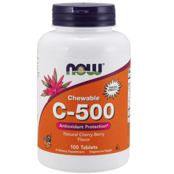 NOW FOODS Vitamin C 500 mg sucking, cherry and black currant flavor 100 tablets