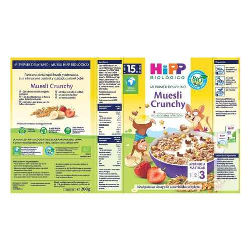 Hipp BIO, Crunchy muesli with bananas and strawberries, from 15. m-c, 200 g