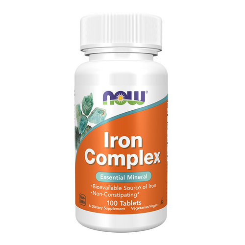 NOW FOODS Iron Complex - Iron + Vitamin C + Folic Acid + Vitamin B12 100 tabs