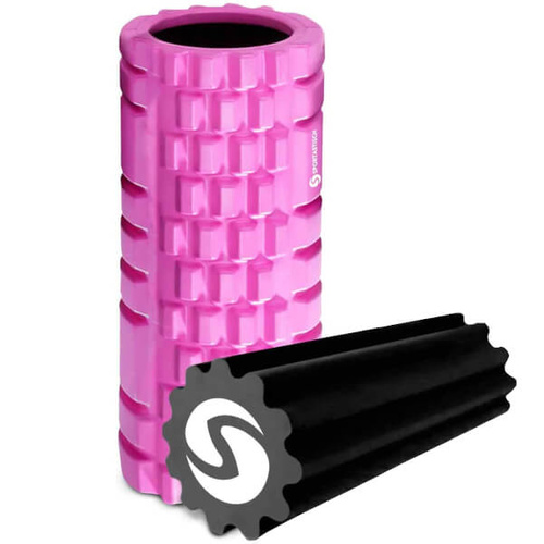 SPORTASTISCH Massage roller "Rock n Roll" 33cm pink + black roller + black bag