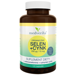 MEDVERITA Selen Organiczny 200mcg + Cynk Chelatowany 15mg 120 caps