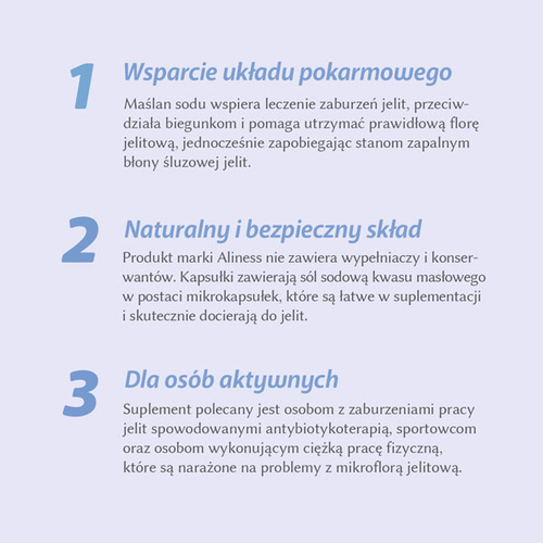 ALINESS Sodium Butyrate 720mg 100 caps